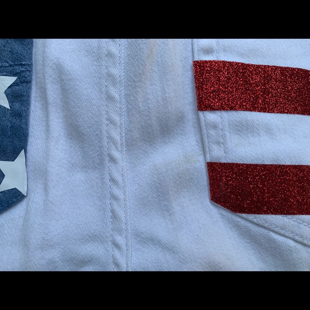 4th Of July White Jeans Shorts - Picture 2 of 7